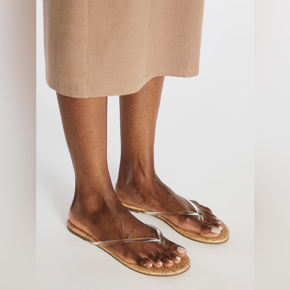 NWT JustFab Transparent Cork Women's Sandals in Size 8 or 10 - Picture 7 of 7
